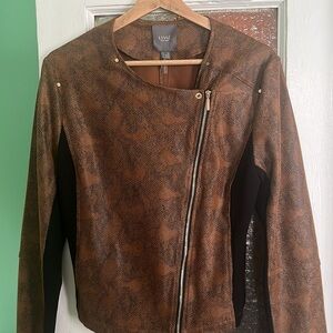 Lysse Faux-Snakeskin Bomber Jacket — NWT